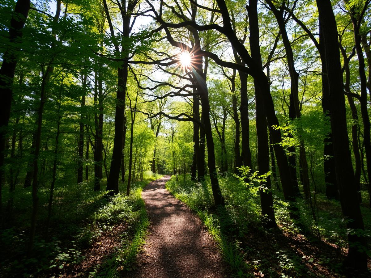 Forest trail in the Caledon greenbelt
